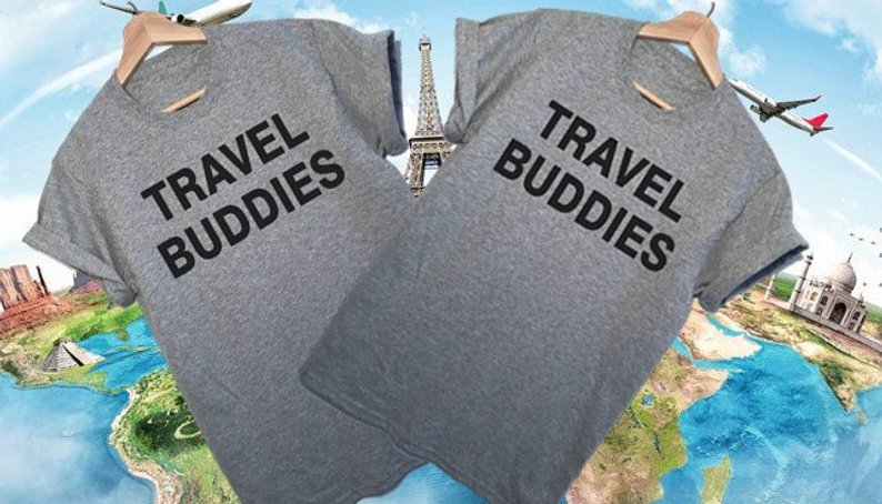 Couple Tshirt Travel Buddies Cotton 