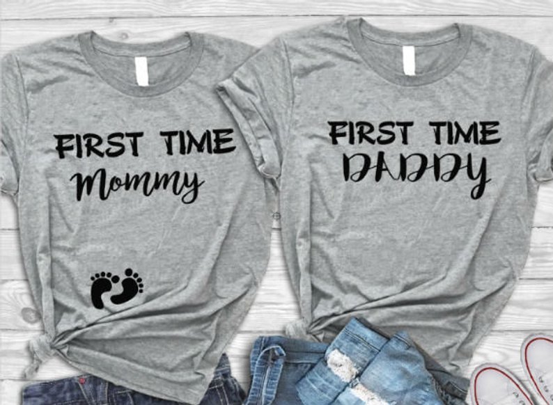 Couple Tshirt First Time Mommy Daddy 