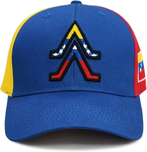MAPKA Baseball Cap with Embroidered Logo, Tricolor Design, Blue Yellow Red