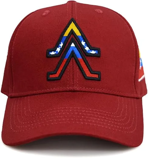 MAPKA Baseball Cap with Venezuelan Flag Logo, Red Cotton, Adjustable Fit