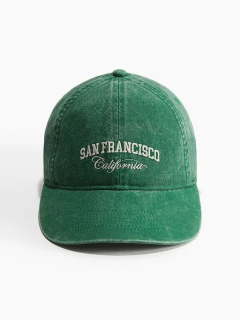 H&M Embroidered-Motif Twill Cap