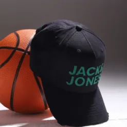 Jack & Jones Men Black & Green Embroidered Baseball Cap