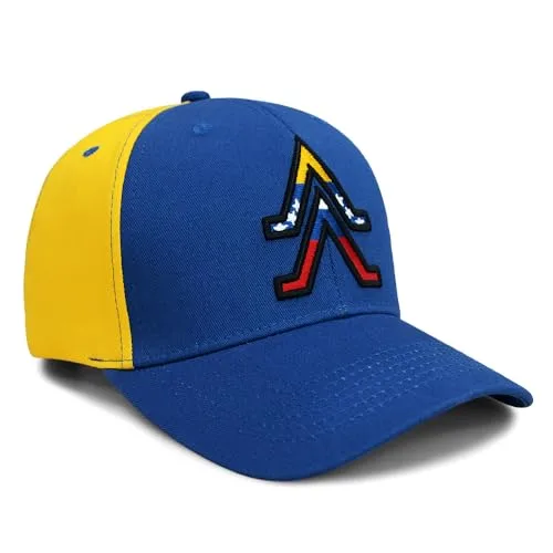 MAPKA Baseball Cap with Embroidered Logo, Tricolor Design, Blue Yellow Red