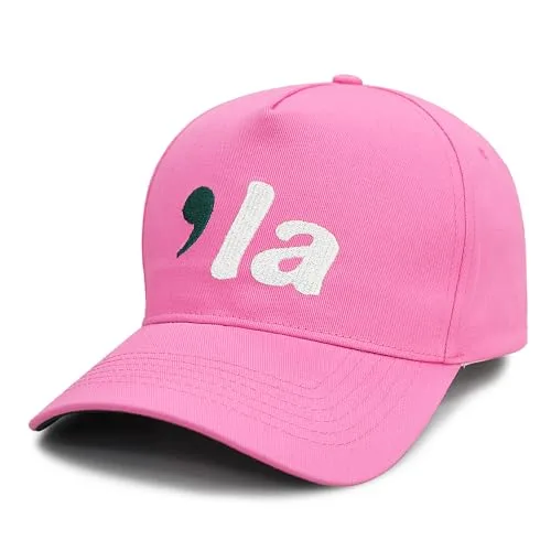 MAPKA Baseball Cap with 'la' Logo, Pink, Cotton, Adjustable Fit