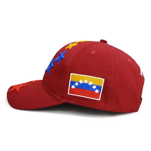 MAPKA Baseball Cap with Stars and U Design, Red, Embroidered Stars, Adjustable