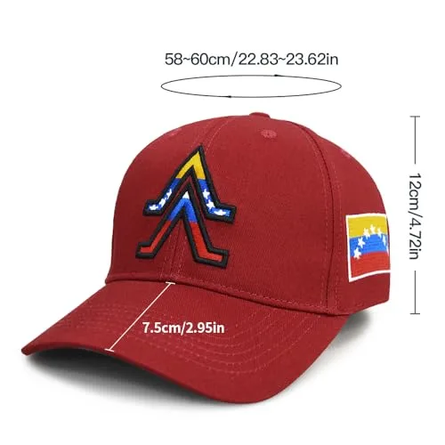 MAPKA Baseball Cap with Venezuelan Flag Logo, Red Cotton, Adjustable Fit