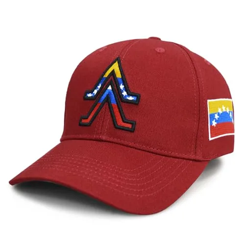 MAPKA Baseball Cap with Venezuelan Flag Logo, Red Cotton, Adjustable Fit