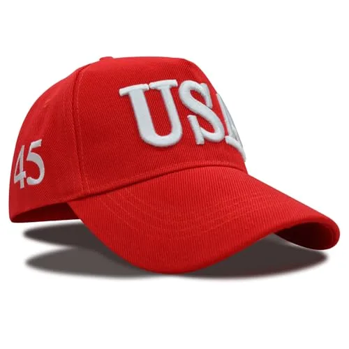 MAPKA USA Baseball Cap, Red Cotton, White Embroidered Letters, Adjustable Fit