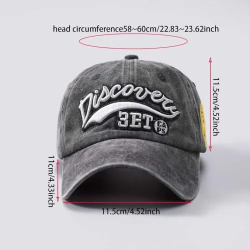 Men's Denim Washed Baseball Cap Outdoor Leisure Sports Curved Brim Hat