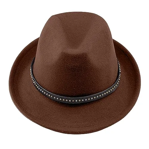 The Tie Hub Vintage Solid Dark Brown Fedora Hat – Classic & Stylish Wool Felt Hat - Image 3