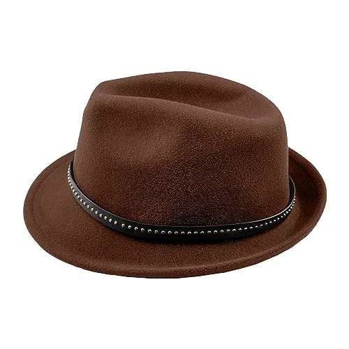 The Tie Hub Vintage Solid Dark Brown Fedora Hat – Classic & Stylish Wool Felt Hat - Image 4