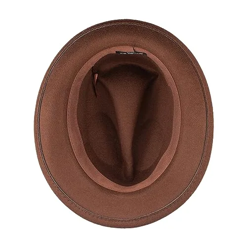 The Tie Hub Vintage Solid Dark Brown Fedora Hat – Classic & Stylish Wool Felt Hat - Image 5